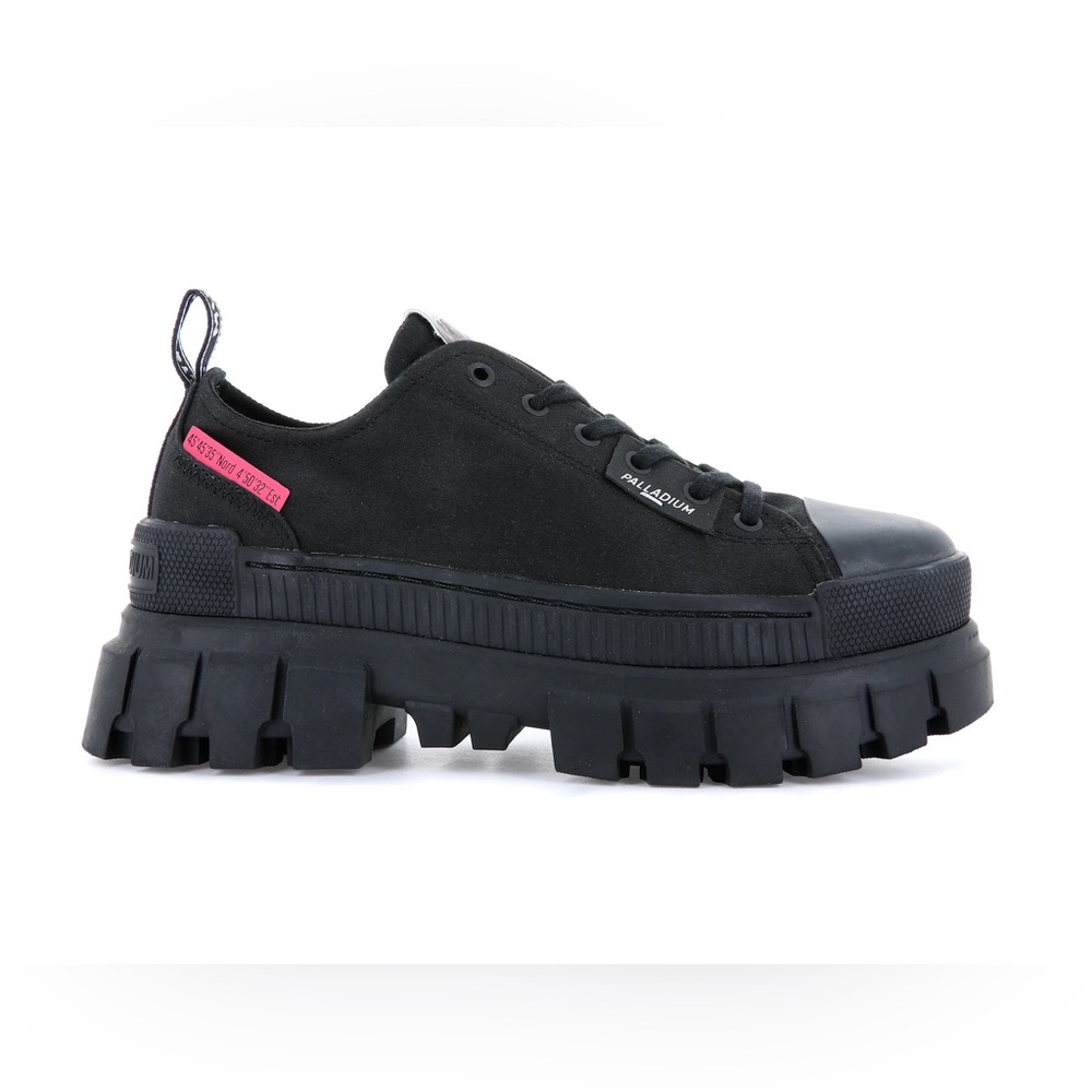 Palladium Black Combat Boots with Pink Accent